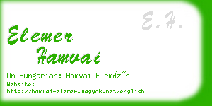 elemer hamvai business card